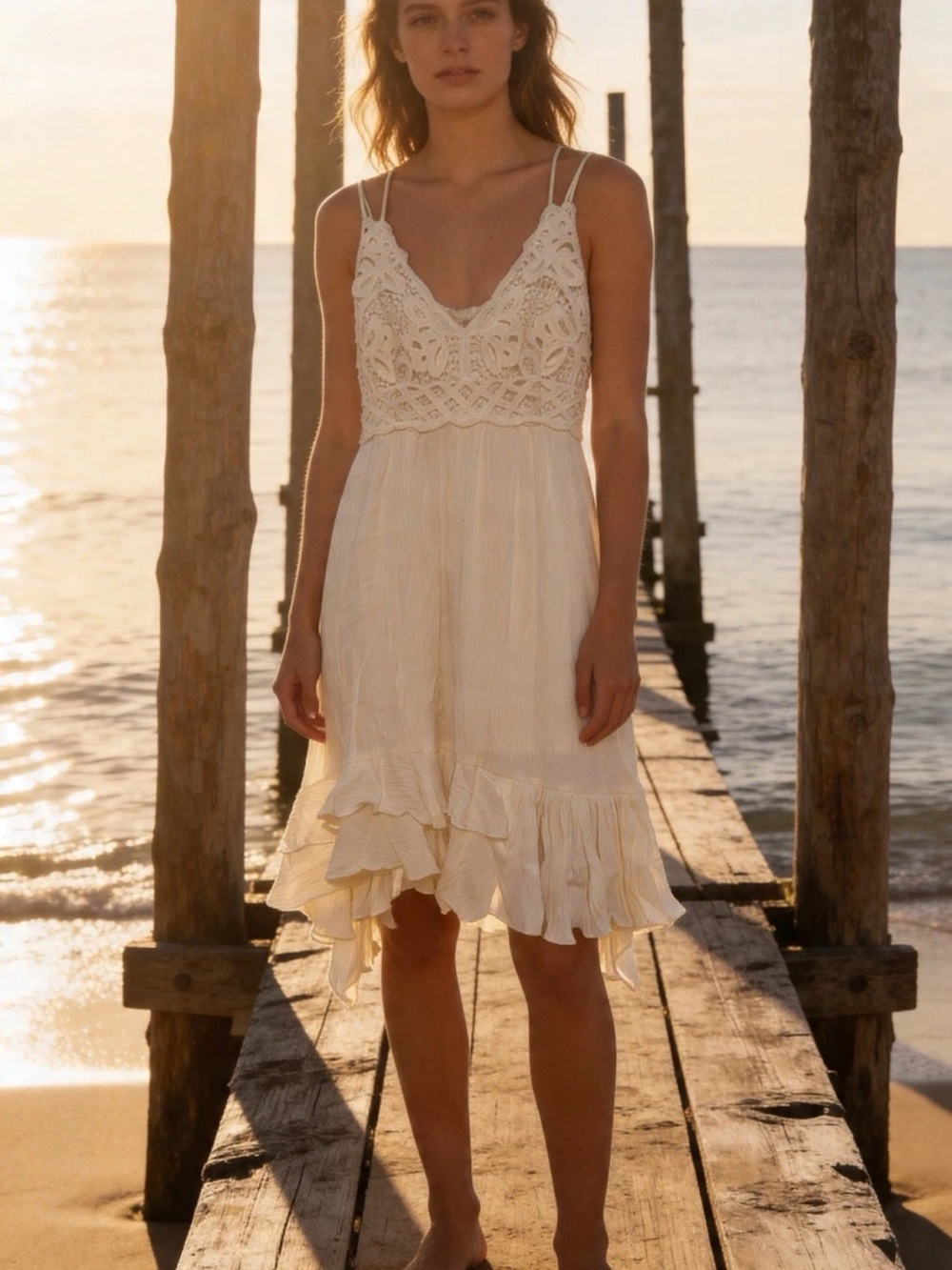 Chelsea & Violet White Fit & Flare Sleeveless Dress. Size M
